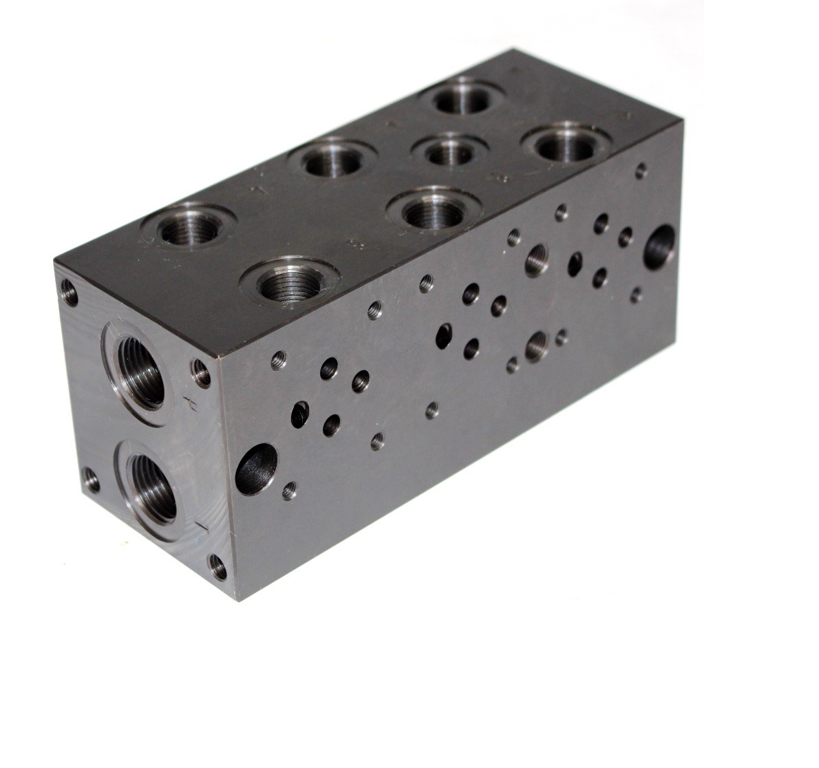 Flowfit cetop 3, 3 station steel manifold with relief valve cavity Flowfit cetop 3, 3 station steel manifold with relief valve cavity