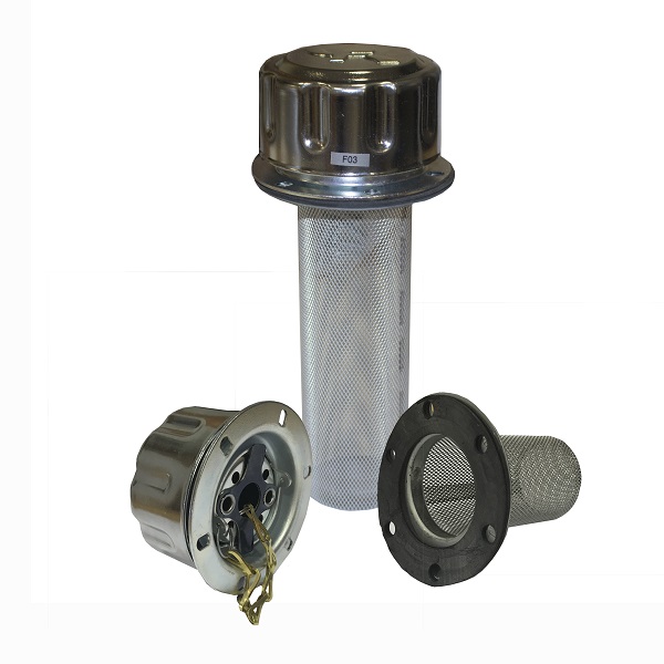 Filler Breather, 6 Hole, 3 Micron with Flange & Basket H=80mm