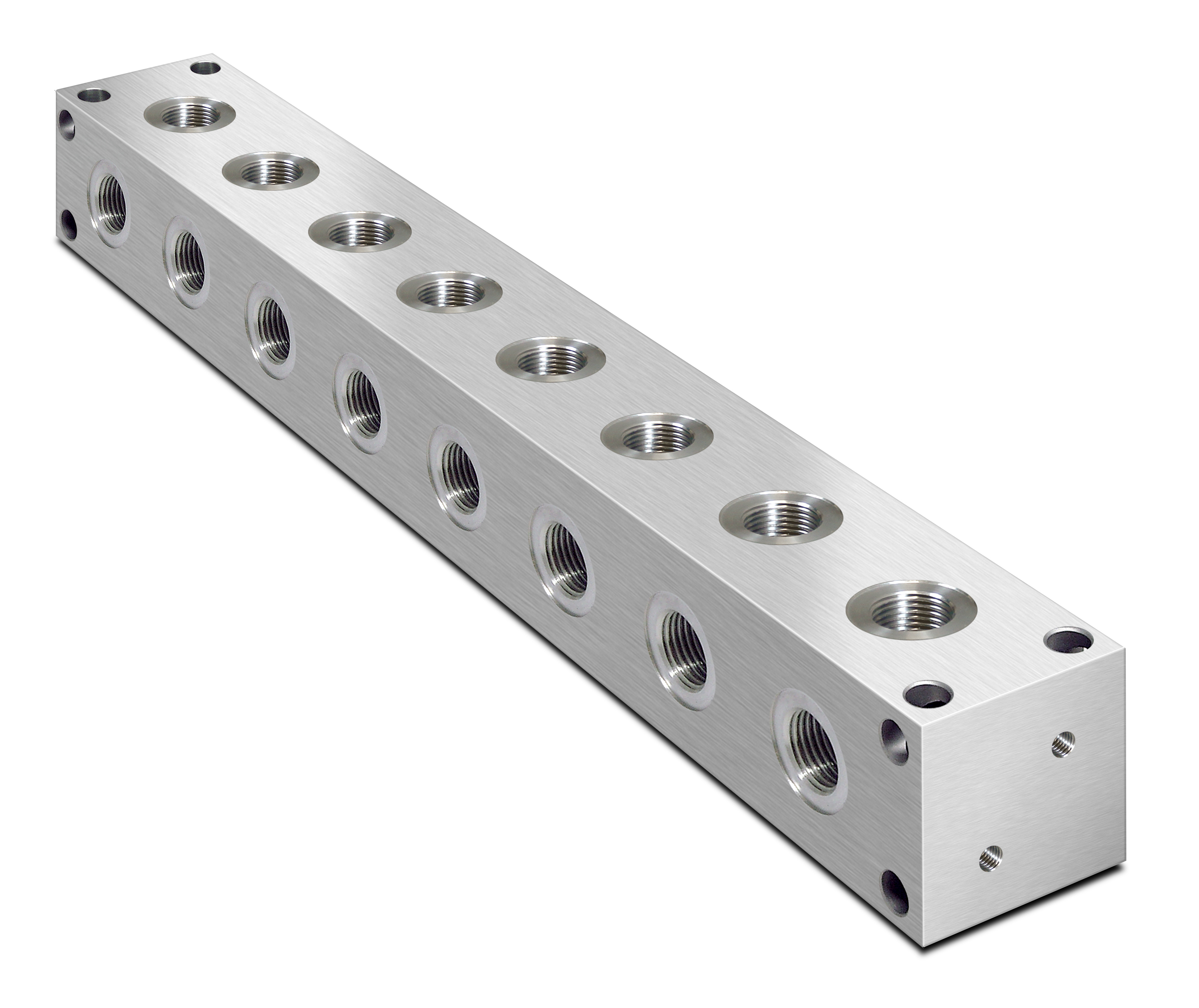 "Oleorama Hydraulic L Type Manifold, 8 Station, 3/8 BSP inlet ports 3/8