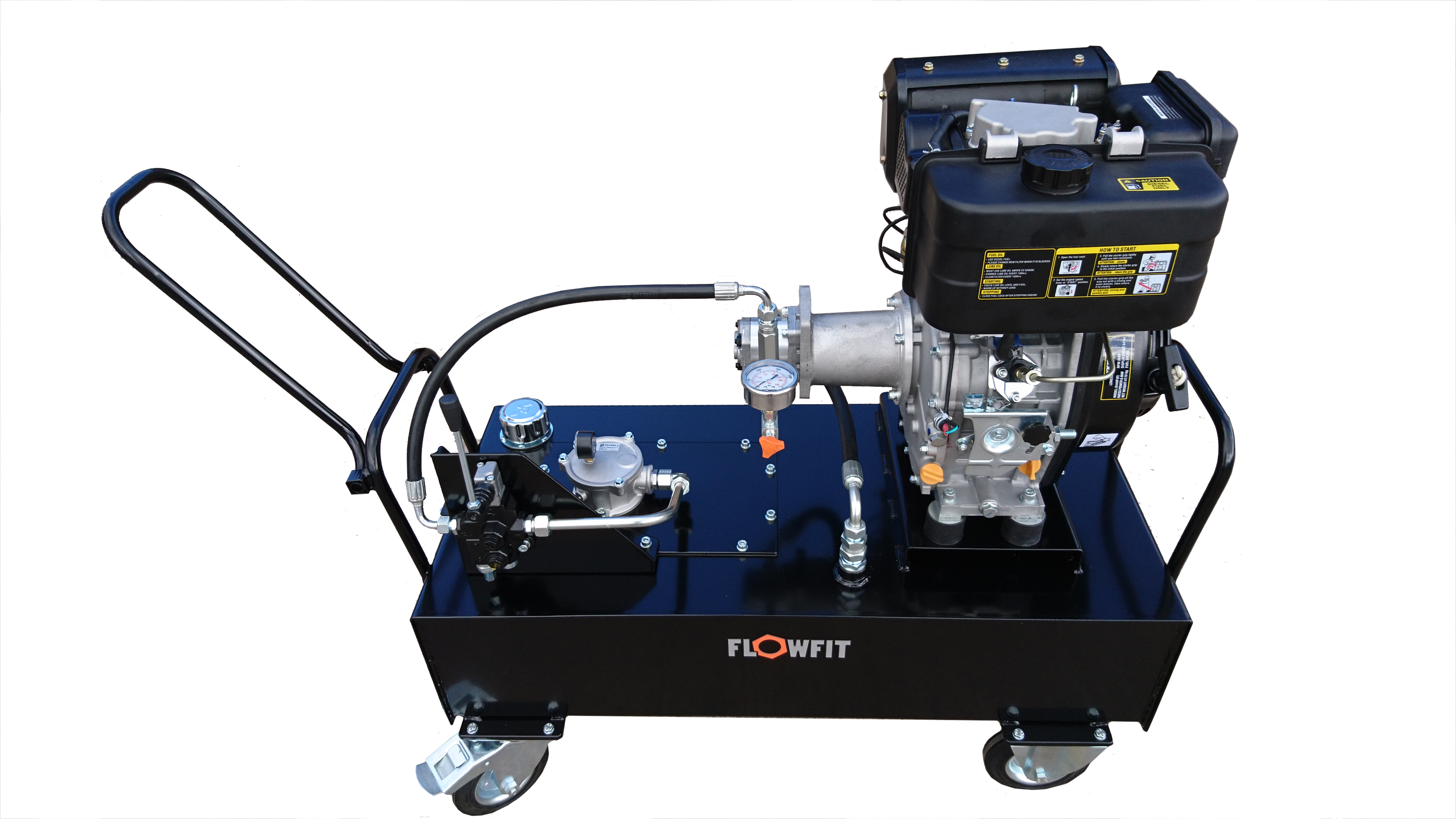Loncin Diesel Engine Driven, Hydraulic P & T Circuit Power Unit, 6.5HP, 10.5 L/Min, 50L Tank