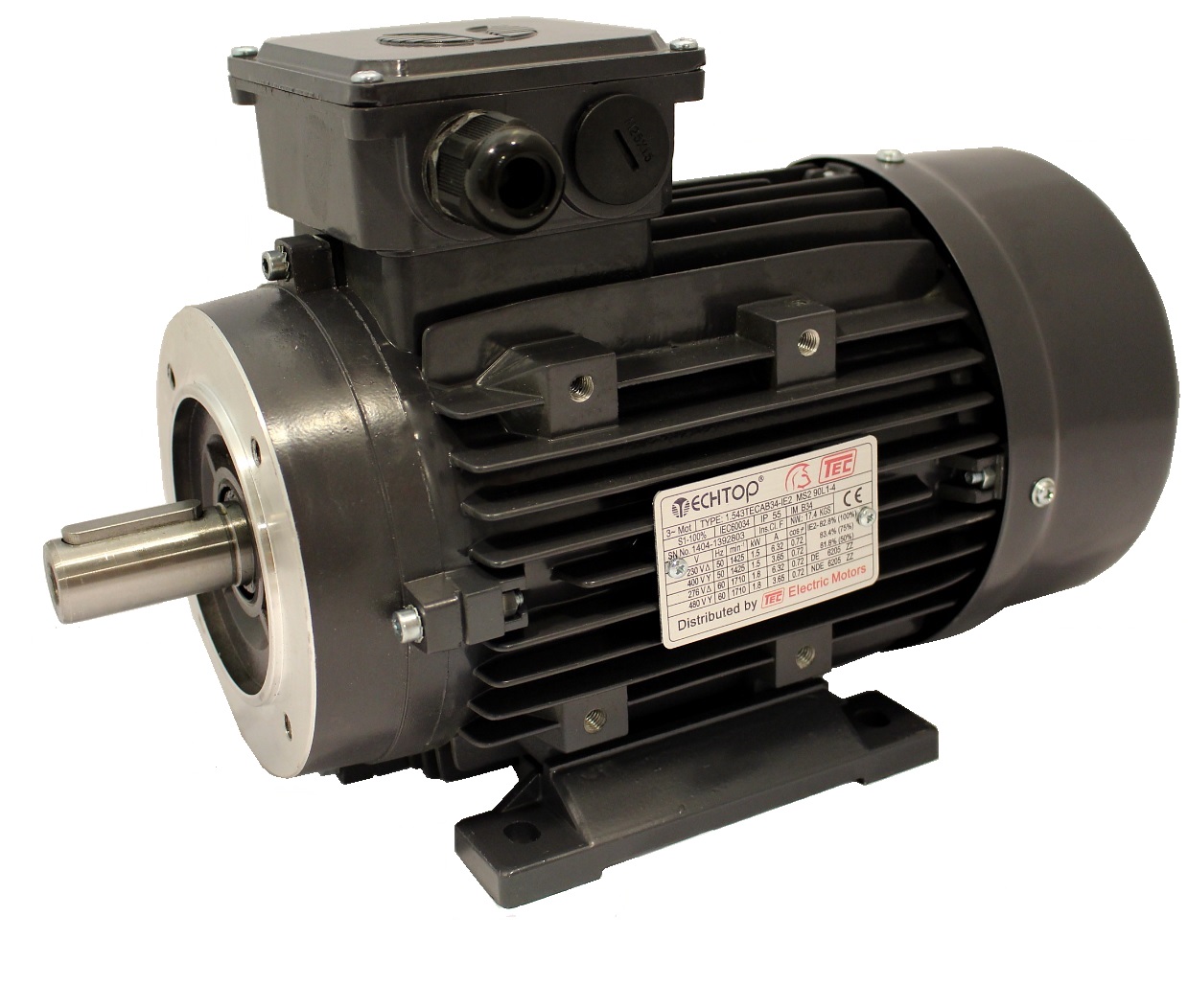Compact Three Phase 400v Electric Motor, 3.0KW 4 pole 1500rpm with face and foot mount IE3