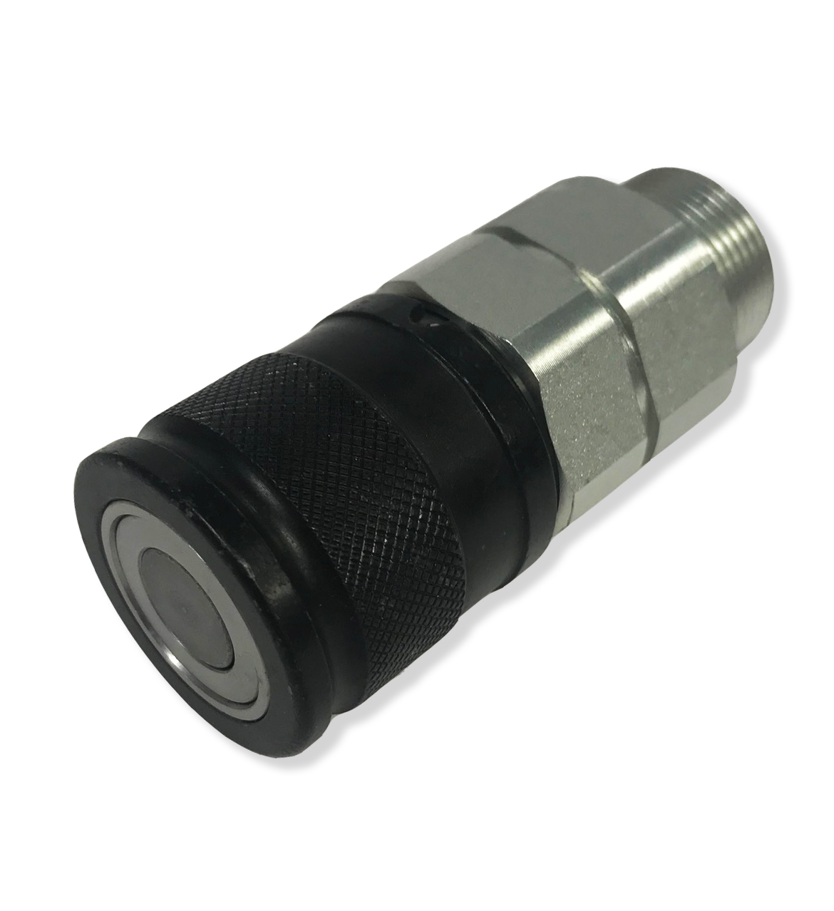 Hydraulic Flat Face Quick Release Coupling, Female 3/8" BSP Body, M24 X 1.5 Thread, C/W Black Sleeve