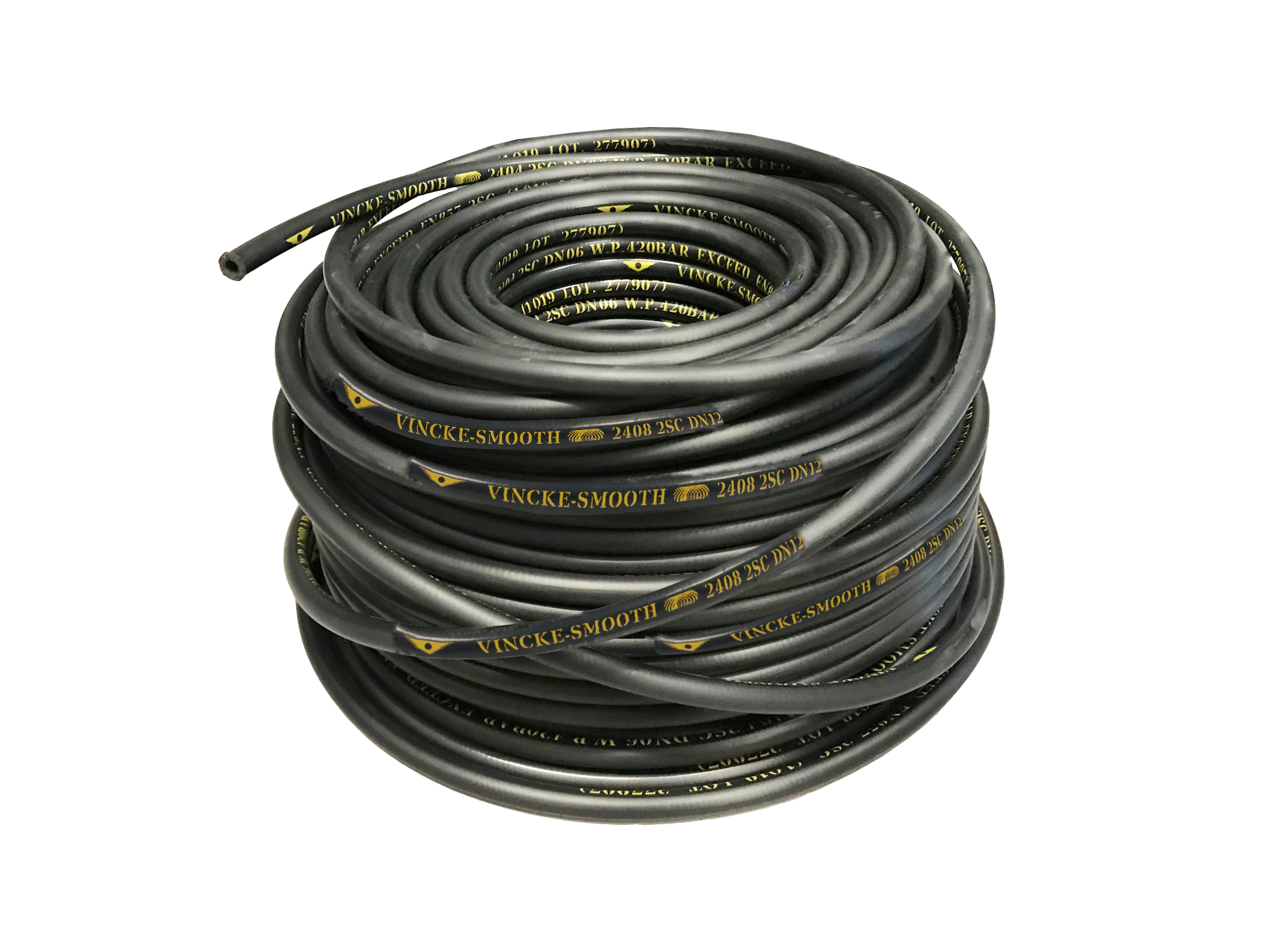 Reel of Vincke 2 Wire 100R2AT SMOOTH Hydraulic Hose, 1" Bore, 10 Metre Coil