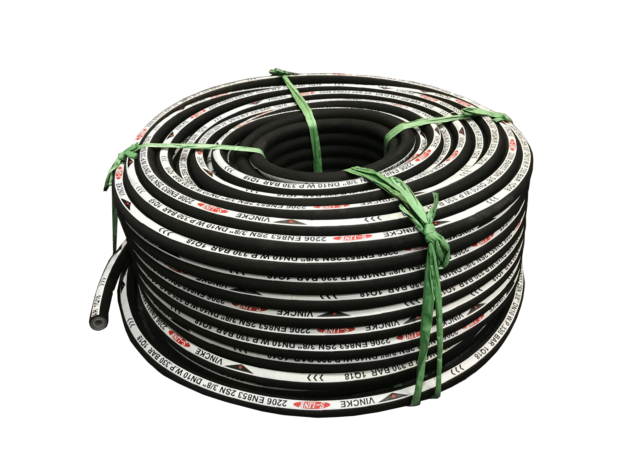 Reel of Vincke 2 Wire 100R2AT STANDARD Hydraulic Hose, 1/4" Bore, 10 Metre Coil