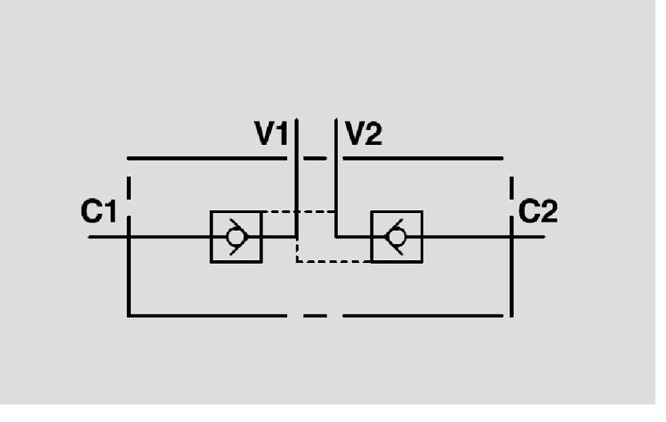 Hydraulic Double Pilot Operated Check Valve 3/8" BSP x 12 mm Pipe Mounting (DIN 2353), VBPDE 3/8" L 2 CEXC Hydraulic Double Pilot Operated Check Valve 3/8" BSP x 12 mm Pipe Mounting (DIN 2353), VBPDE 3/8" L 2 CEXC