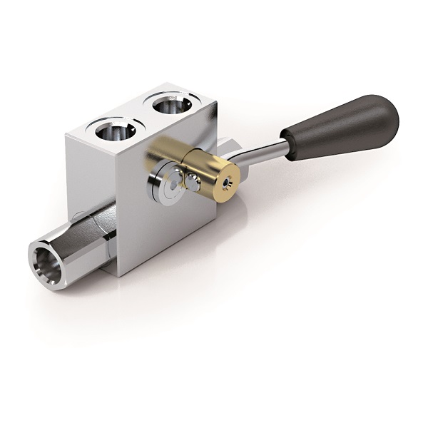 Hydraulic Double Pilot Operated Check Valve 3/8" With Manual Shut-Off, VBPDE 3/8" L C/RUB