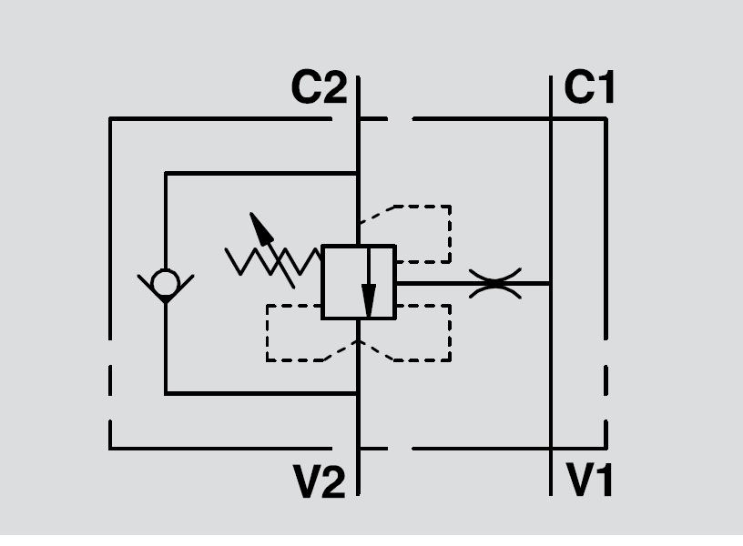 Hydraulic Single Overcentre Valve For Closed Centre, VBCD 3/8" SE CC