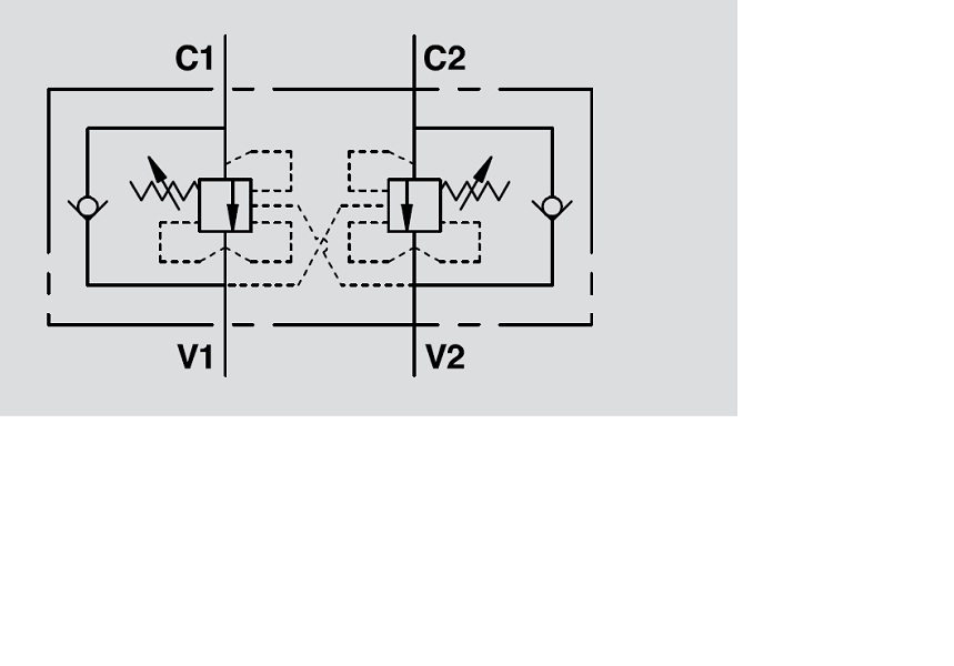 Hydraulic Double Over Centre Valve Flangeable, Closed Centre, VBCD 3/8" DE FLC CC