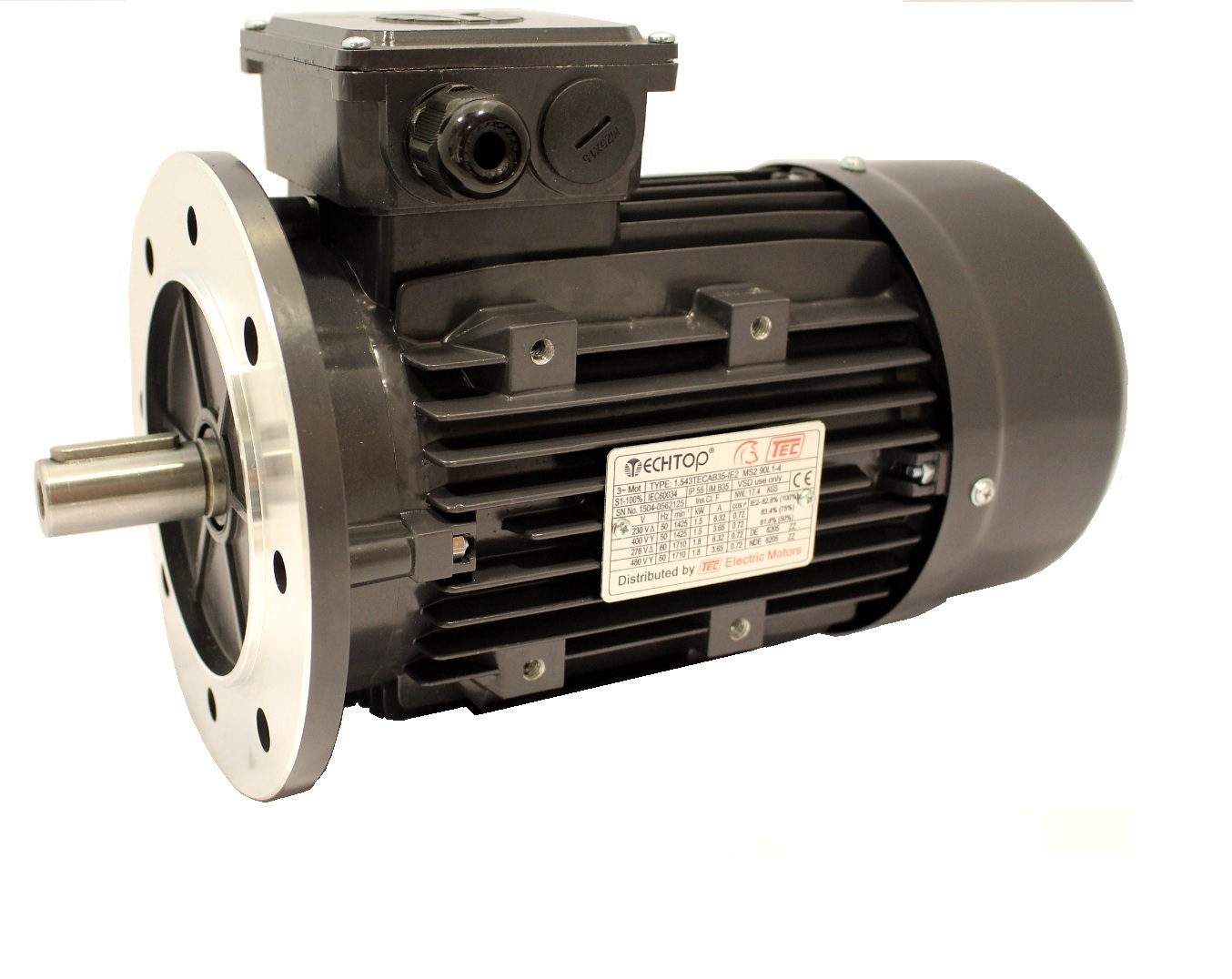 "Three Phase 400v Electric Motor, 18.5Kw 4 Pole 1500rpm With Flange