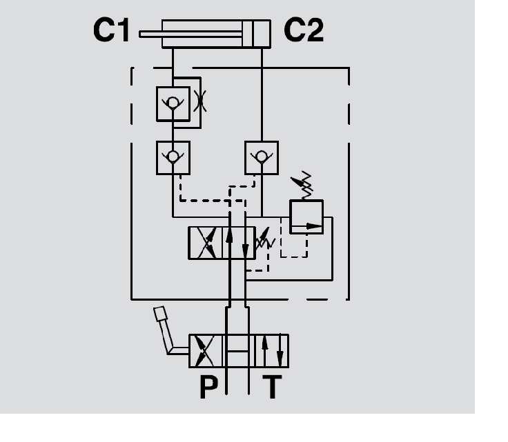 Hydraulic Double Acting Plough Overturning Valve 3/8"x12L With Relief Valve, VRAP 60/80 DE + VMP