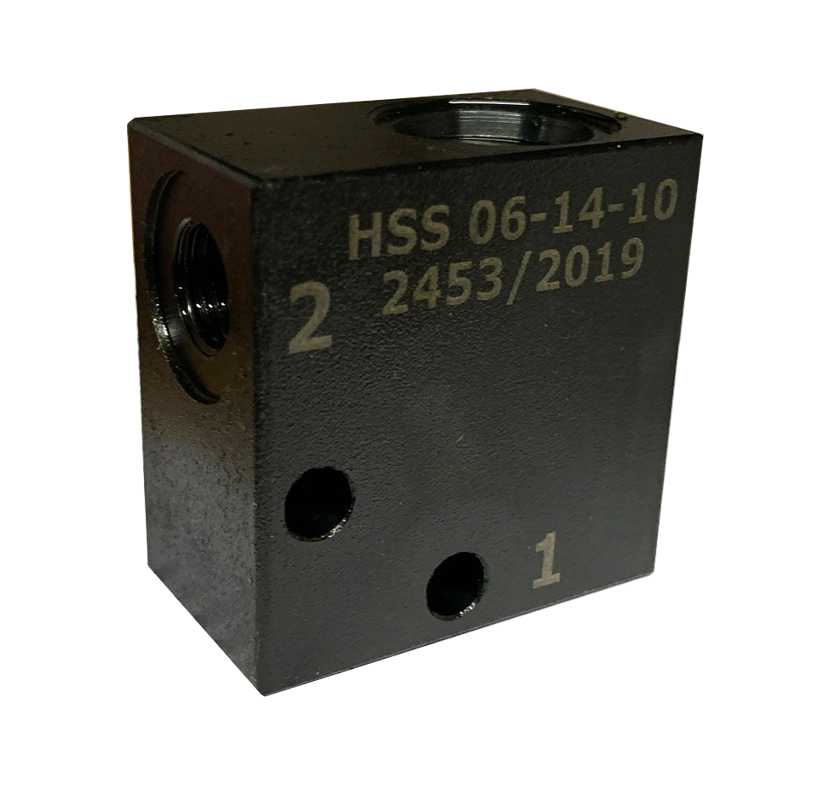 Manifold for Poppet Valves, 3/4"-16UNF, 1/4" BSPP