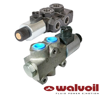 Walvoil 3 Way Solenoid Diverter, 3/8" BSP 12V DC