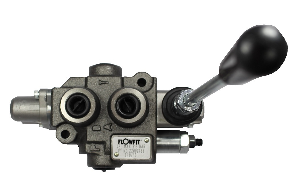 Flowfit 1 Bank, 3/8 BSP, 45 L/min Double Acting 3 Position Spring Return Hydraulic Monoblock Valve