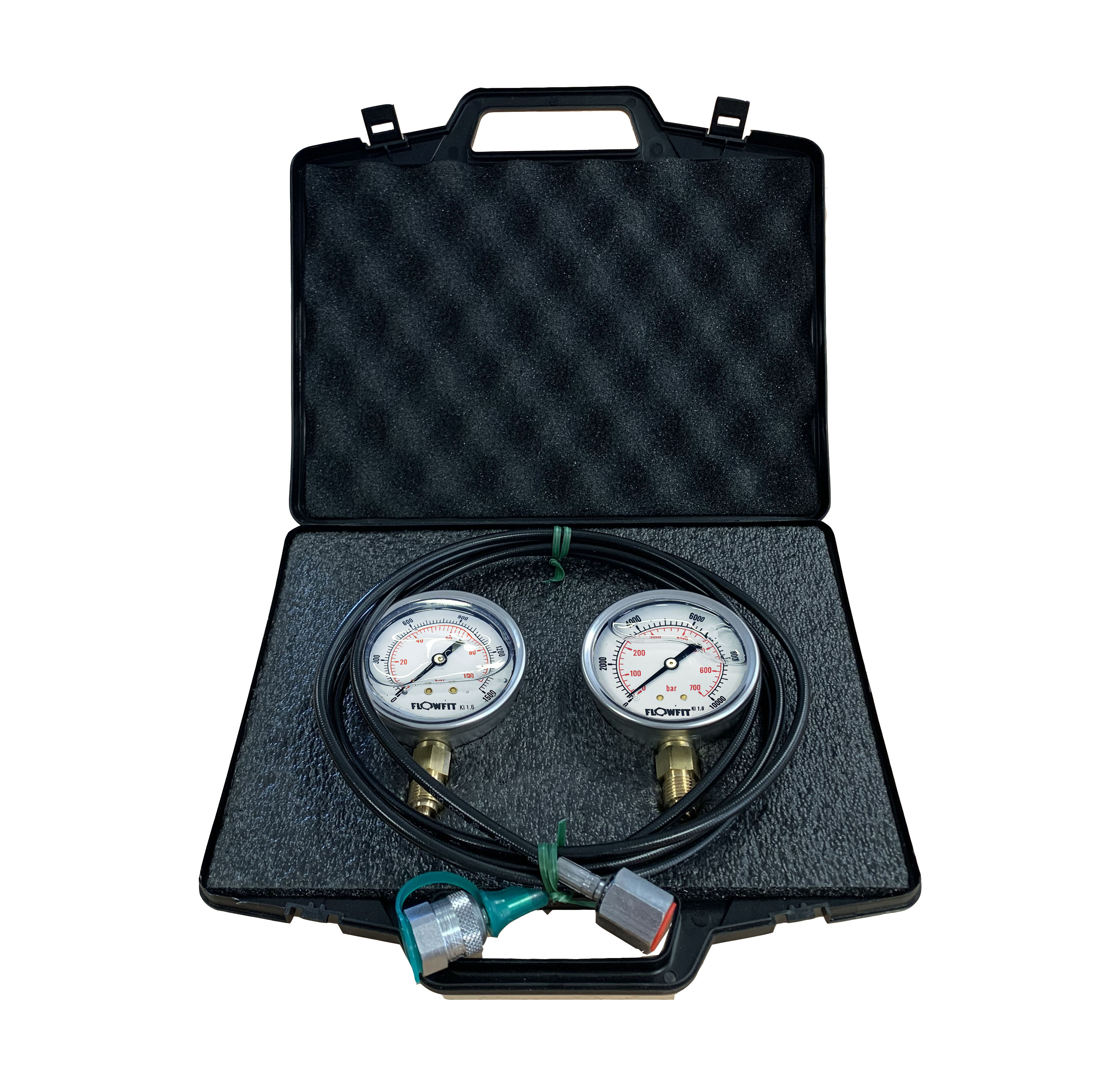 Flowfit Pressure Test Kit, 2 X 63mm Pressure Gauges & 1 X Micro Hose
