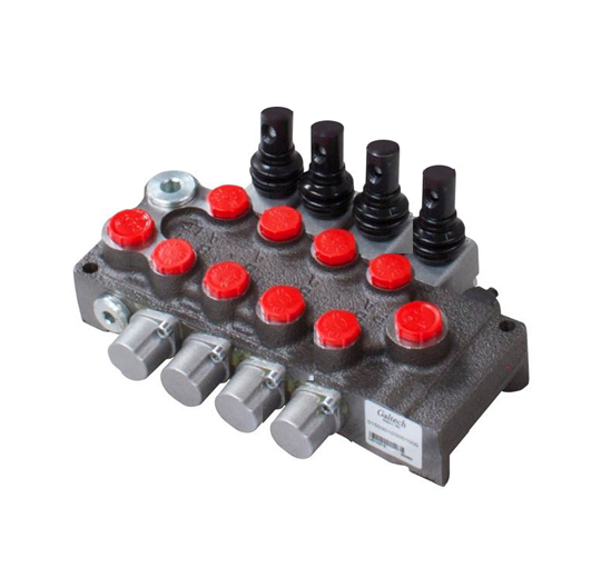 Walvoil 4 bank, 1/4 BSP, 25 l/min Double Acting Cylinder Spool 3 positions, Spring Return Hydraulic Monoblock Valve Walvoil 4 bank, 1/4 BSP, 25 l/min Double Acting Cylinder Spool 3 positions, Spring Return Hydraulic Monoblock Valve