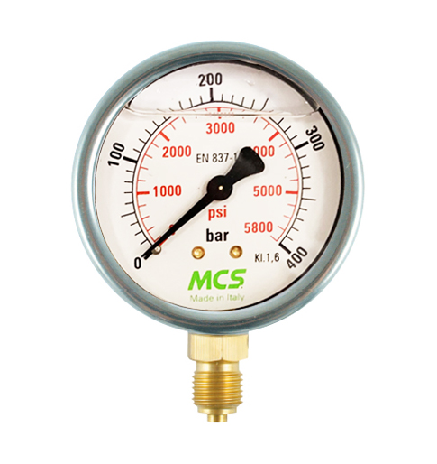 Hydraulic Pressure Gauge Glycerine Filled 0/1000 PSI 0/70 Bar 63mm Dial 1/4 BSP 