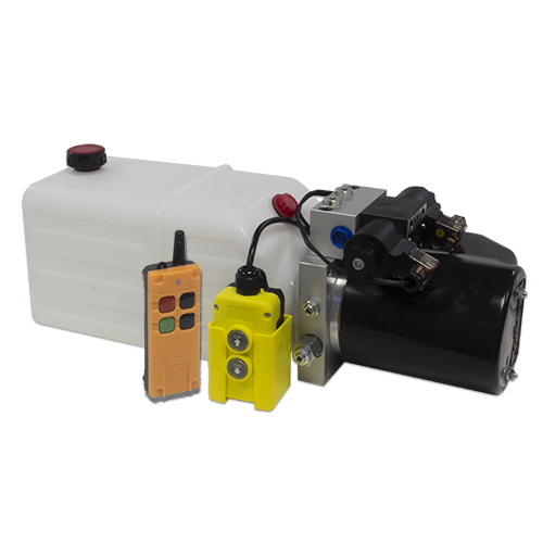 Flowfit 48V DC Double Acting Hydraulic Power pack with 11L Tank & Wireless Remote 1.6KW Flowfit 48V DC Double Acting Hydraulic Power pack with 11L Tank & Wireless Remote 1.6KW