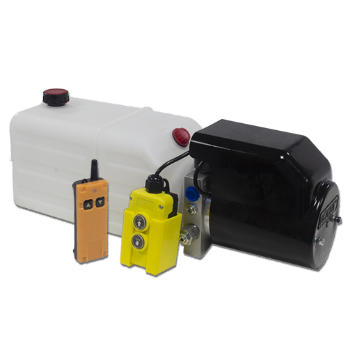 Flowfit 12V DC Single Acting Hydraulic Power pack with 8L Tank & Wireless Remote 1.6KW