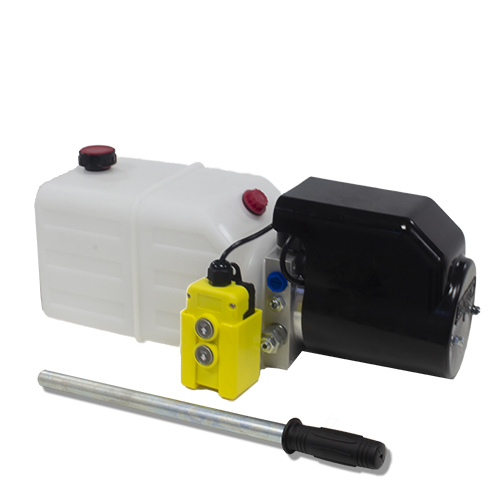 Flowfit 12V DC Single Acting Hydraulic Power pack with 7L Tank & Back Up Hand Pump 1.6KW