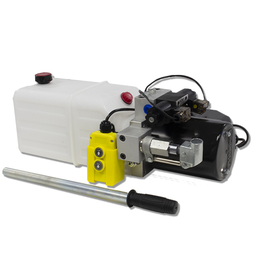 Flowfit 12V DC Double Acting Hydraulic Power pack with 8L Tank, Back Up Hand Pump 1.6KW Flowfit 12V DC Double Acting Hydraulic Power pack with 8L Tank, Back Up Hand Pump 1.6KW