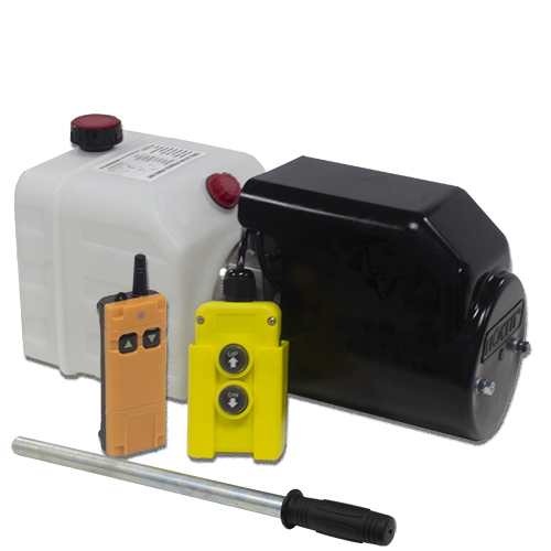 "Flowfit 12V DC Single Acting Hydraulic Power pack with 4.5L Tank, Back