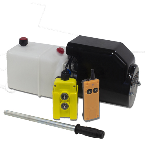 Flowfit 48V DC Single Acting Hydraulic Power pack with 1.5L Tank, Back Up Hand Pump & Wireless Remote 1.6KW