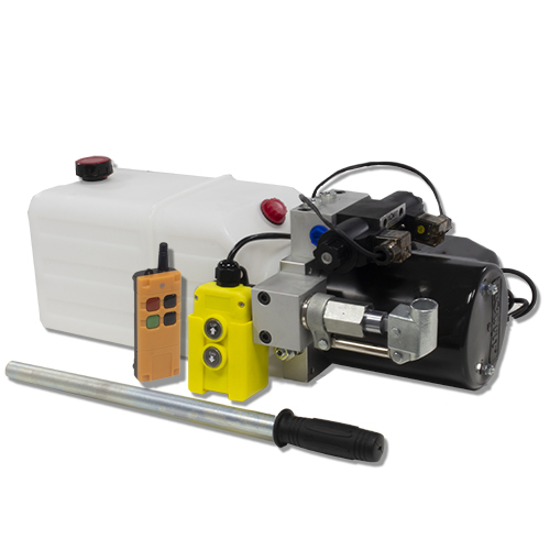 Flowfit Double Acting Hydraulic Power Pack 8L Tank Back up Hand Pump & Wireless Remote 12VDC 1.6KW Flowfit Double Acting Hydraulic Power Pack 8L Tank Back up Hand Pump & Wireless Remote 12VDC 1.6KW