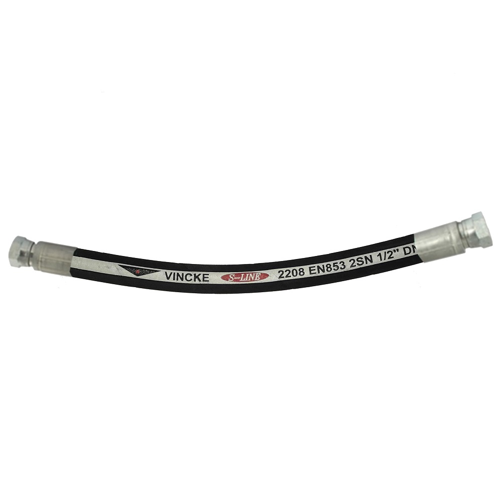 2 Wire 100R2AT 5880 PSI Flowfit 1/4" Hydraulic Hose with Metric Fittings 