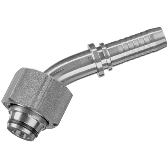 Stainless Steel Hose Fitting, 45° Heavy Metric Female 24, M24 x 1.5