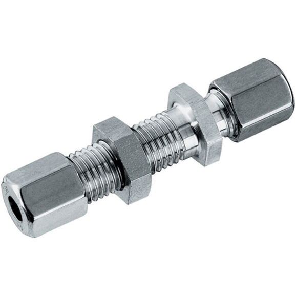Straight Equal Bulkheads, S Series, Tube OD 6mm Tube Fittings
