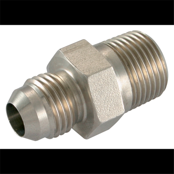 Stainless Steel, Male Stud Coupling, UNF x BSPT, UNF 7/8''-14 x 3/8'' BSPT