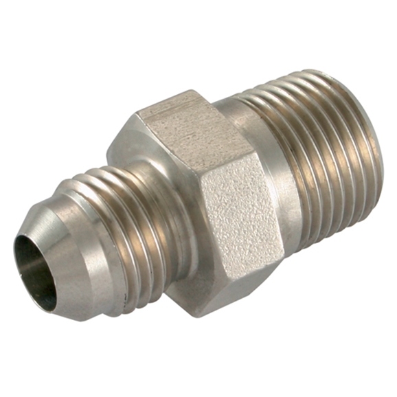 Stainless Steel, Male Stud Coupling, UNF x BSPP, UNF 7/16''-20 x 1/8'' BSPP