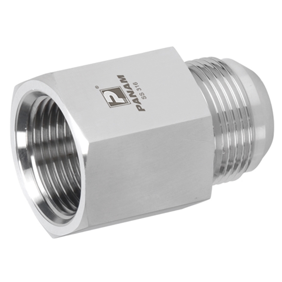 Stainless Steel Female Stud Coupling, Male UNF x Female BSPP, UNF 1.5/8'' - 12 x 1'' BSPP