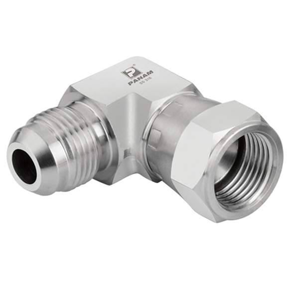 Stainless Steel Swivel Elbows, UNF Male x UNF Female, UNF 7/16'' 20