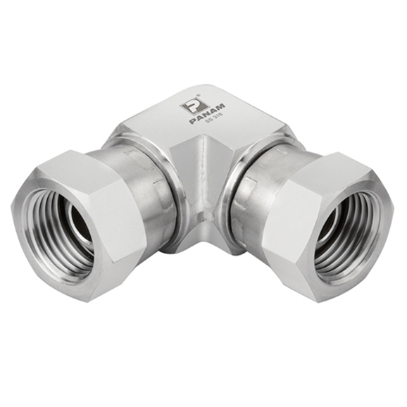 Stainless Steel Swivel Elbows, Equal Female, UNF 3/4'' -16