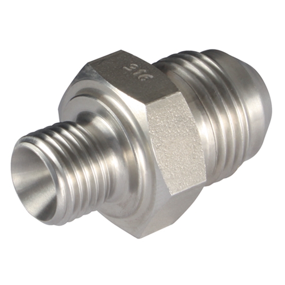 Male x Male Straight Adaptors, BSPP x JIC, Thread Size A 3/8'', Thread