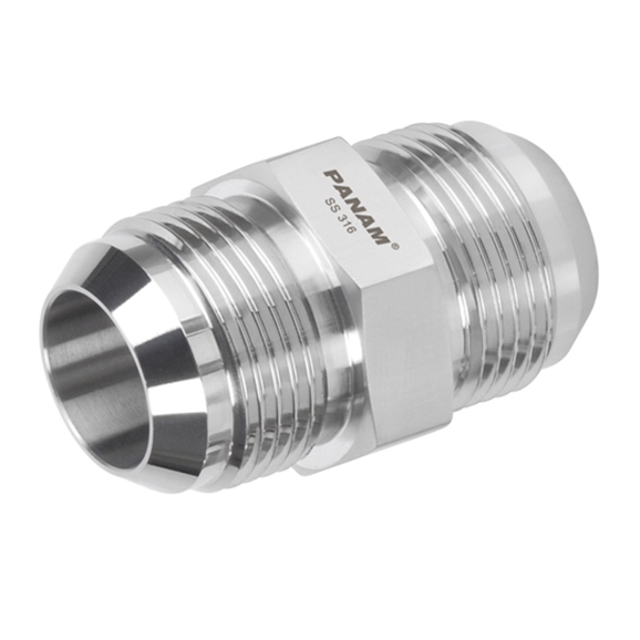 Stainless Steel, Male Stud Coupling, UNF x UNF, 7/16''20 Male x Male