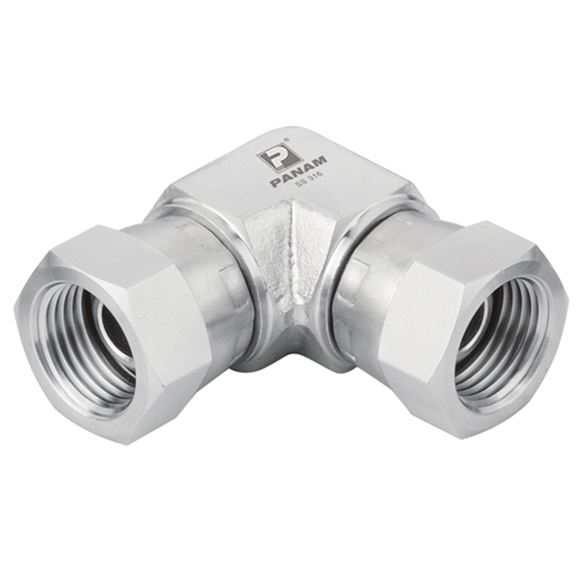"Stainless Steel, BSP Swivel Female x BSP Swivel Female Elbow, 3/4" x 3