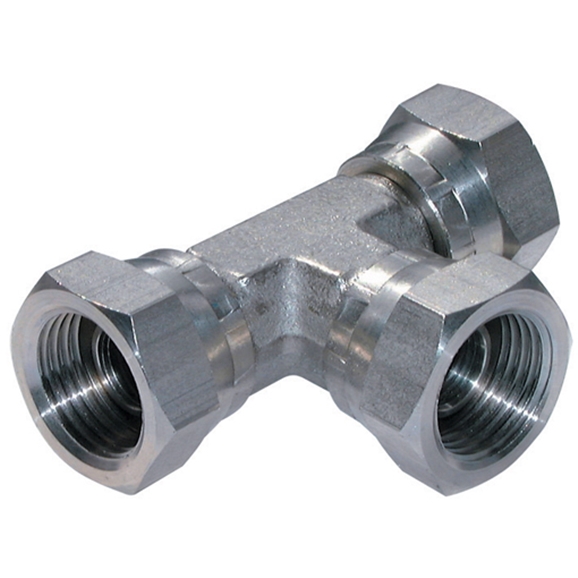 "Stainless Steel, BSP Swivel Female Tee, 3/8" x 3/8" x 3/8" Tees and