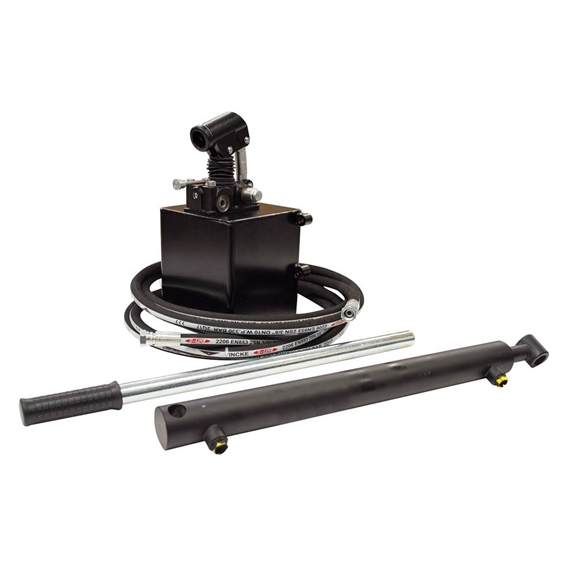 "Double acting hydraulic handpump trailer pack to lift 10 tonne 600mm