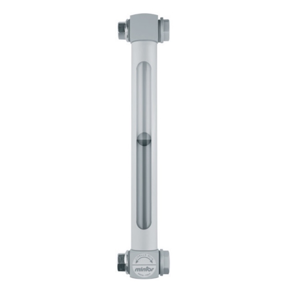 "Hydraulic vertical level indicator with double thread, with pyrex