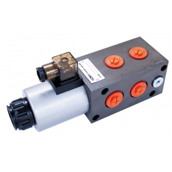 "Flowfit 6 Way Hydraulic Solenoid Diverter, 220V AC, 50 L/min, 3/8"""" BSP Ports Solenoid