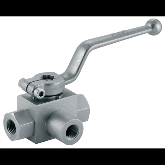 "LHA Hydraulic Ball Valve, 3 Way, LPorted, 1/2 BSPP, Length 83mm, 500
